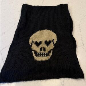 Wooden Ships Black Knit Skull Scarf